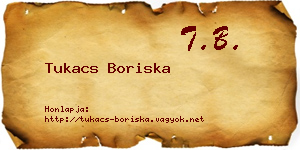 Tukacs Boriska névjegykártya